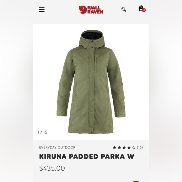 Fjallraven Kiruna Padded Parka - LG - Picture 1 of 2
